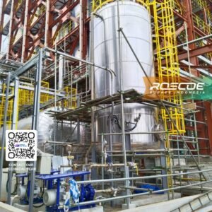 Engineering dan Fabrikasi Vertical Stainless Steel Storage Tank oleh PT Roscoe Burner Indonesia