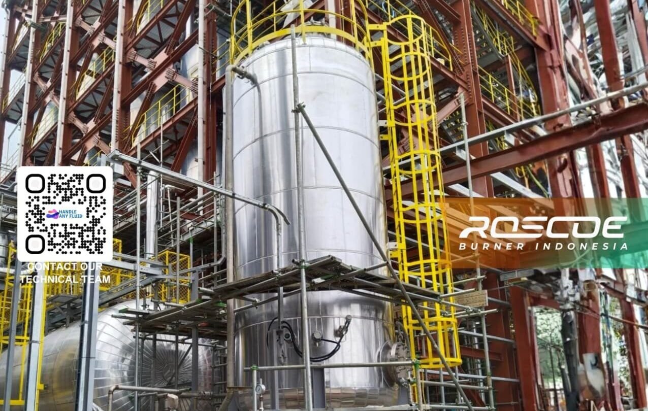 Engineering dan Fabrikasi Vertical Stainless Steel Storage Tank oleh PT Roscoe Burner Indonesia